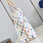 Louis Vuitton M27839 Neverwoof Medium Pet Carrier in White Monogram Multicolore Canvas