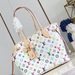 Louis Vuitton M27839 Neverwoof Medium Pet Carrier in White Monogram Multicolore Canvas