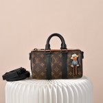 Louis Vuitton Nano Keepall Cartoon Embroidered Handbag M80201 featuring embroidered scarecrow and monster characters