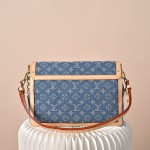 Louis Vuitton Dauphine Soft Large Handbag M13319 Monogram Denim with LV Logo Hardware