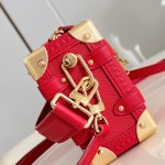 Louis Vuitton Side Trunk Medium Bag M27449 Light Green / M28333 Red