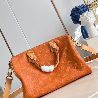Louis Vuitton - Speedy P9 Bandoulière 30 Embroidered Monogram Leather Handbag M13904 Heartfelt Orange