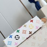 Louis Vuitton Pochette Toilette MM Monogram Multicolore White Cosmetic Pouch