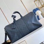 Louis Vuitton Keepall Bandoulière 45 travel bag in Monogram Midnight coated canvas with leather trim