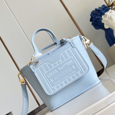 Louis Vuitton - Neverfull Bandoulière Inside Out BB Monogram Handbag Light Blue