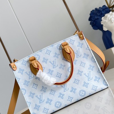Louis Vuitton - OnTheGo PM Monogram Origine Bleu Courrier Tote Bag