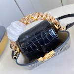 Louis Vuitton Capucines Mini Exceptionals M12944 Black Crocodile Effect Handbag