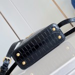 Louis Vuitton Capucines Mini Exceptionals M12944 Black Crocodile Effect Handbag