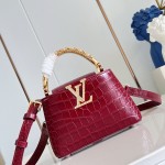Louis Vuitton Capucines Mini Exceptionals M12944 Black Crocodile Effect Handbag