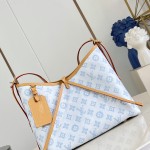 Louis Vuitton CarryAll PM Monogram Origine Bleu Courrier Shoulder Bag M27532 Front View