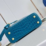 Louis Vuitton Capucines Mini  Crocodile Embossed Gold Diamond Handbag M13737 Front View