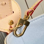 Louis Vuitton N40855 All In BB Handbag in Damier Azur Canvas with Leather Trim