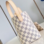 Louis Vuitton N40855 All In BB Handbag in Damier Azur Canvas with Leather Trim