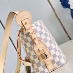 Louis Vuitton N40855 All In BB Handbag in Damier Azur Canvas with Leather Trim