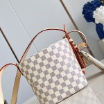 Louis Vuitton N40855 All In BB Handbag in Damier Azur Canvas with Leather Trim
