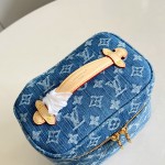 Louis Vuitton M27946 Nice Mini Cosmetic Pouch in Monogram Denim with Leather Trim