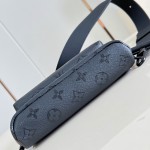 Louis Vuitton Duo Monogram Canvas Taïga Leather M28399 Replica Shoulder Bag