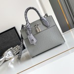 Louis Vuitton-inspired dynamic chip replica handbag in gray black blue and green color options