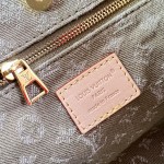 Louis Vuitton CarryAll Cargo PM Denim Rendez-Vous handbag in blue and military green denim with leather trim and luggage tag
