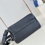 Louis Vuitton-inspired Speedy P9 Bandoulière 20 replica handbag in black silver and orange glossy leather style