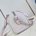 Louis Vuitton-inspired Speedy Bandoulière 20 replica handbag in Monogram Empreinte-style embossed grained leather