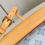 Louis Vuitton-inspired Side Trunk medium replica handbag in Monogram Bleu Courrier style