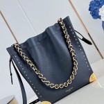Louis Vuitton-inspired Noé Trunk replica handbag in brown and black calfskin-style leather