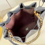 Louis Vuitton-inspired Noé Trunk replica handbag in brown and black calfskin-style leather
