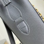 Louis Vuitton-inspired Noé Trunk replica handbag in brown and black calfskin-style leather