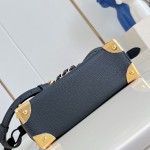 Louis Vuitton-inspired Noé Trunk replica handbag in brown and black calfskin-style leather