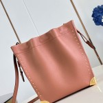 Louis Vuitton-inspired Noé Trunk replica handbag in brown and black calfskin-style leather