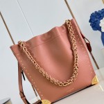 Louis Vuitton-inspired Noé Trunk replica handbag in brown and black calfskin-style leather