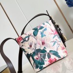 Louis Vuitton All In BB Monogram Eden Dune Floral Bucket Bag M29067 with leather trim and removable pouch