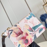 Louis Vuitton All In BB Monogram Eden Dune Floral Bucket Bag M29067 with leather trim and removable pouch
