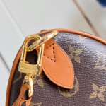 Louis Vuitton-inspired Out Of The Trunk Speedy 30 replica handbag with Monogram-style upper and metal trunk-style corners