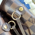 Louis Vuitton Neverfull MM Damier Ebene tote bag N41603 with steel-tone hardware leather trim and removable zip pouch