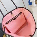 Louis Vuitton Neverfull MM Damier Ebene tote bag N41603 with steel-tone hardware leather trim and removable zip pouch
