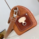 Louis Vuitton Speedy P9 Bandoulière 25 Monogram leather handbag N89119 with polished metal hardware and lambskin lining
