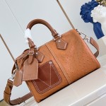 Louis Vuitton Speedy P9 Bandoulière 25 Monogram leather handbag N89119 with polished metal hardware and lambskin lining