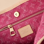 Louis Vuitton CarryAll Cargo PM Denim Rendez-Vous handbag in blue and military green denim with leather trim and luggage tag
