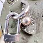 Louis Vuitton Speedy P9 Bandoulière 18 ostrich embossed leather handbag N89151 with polished metal hardware and lambskin lining