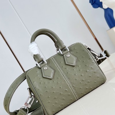 Louis Vuitton - Speedy P9 Bandoulière 18 Ostrich-Embossed Leather Handbag N89151