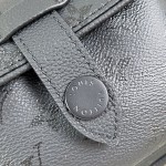 Louis Vuitton Cargo Mini Monogram Midnight dark gray handbag M26726 with matte metal hardware grained leather trim and adjustable shoulder strap