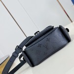 Louis Vuitton Cargo Mini Monogram Midnight dark gray handbag M26726 with matte metal hardware grained leather trim and adjustable shoulder strap