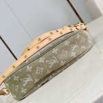 Louis Vuitton Rendez-Vous Sunset denim handbag M27210 with metal hardware buckle detail and interior flat pocket