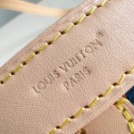 Louis Vuitton Nano Diane denim handbag M27700 with cowhide leather trim metal hardware and removable shoulder strap