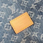 Louis Vuitton Nano Diane denim handbag M27700 with cowhide leather trim metal hardware and removable shoulder strap