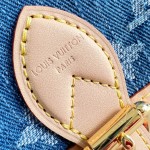 Louis Vuitton Nano Diane denim handbag M27700 with cowhide leather trim metal hardware and removable shoulder strap