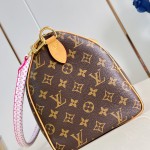 Louis Vuitton Speedy Soft 30 Paris À Vélo Monogram handbag M27512 with Nanogram shoulder strap round charm and nylon pouch