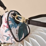  Louis Vuitton Nano Speedy M29149 Monogram Eden floral mini handbag with leather handle and shoulder strap